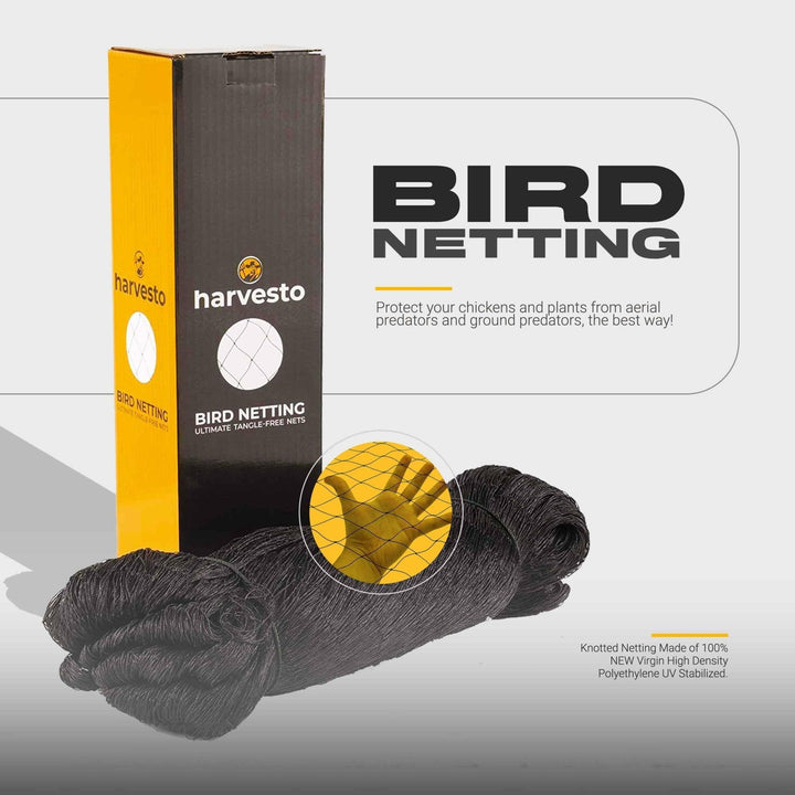 Harvesto Hawx Netting - The Ultimate Tangle-free Bird Netting for Chicken Coops & Chicken Runs - Harvestofarming